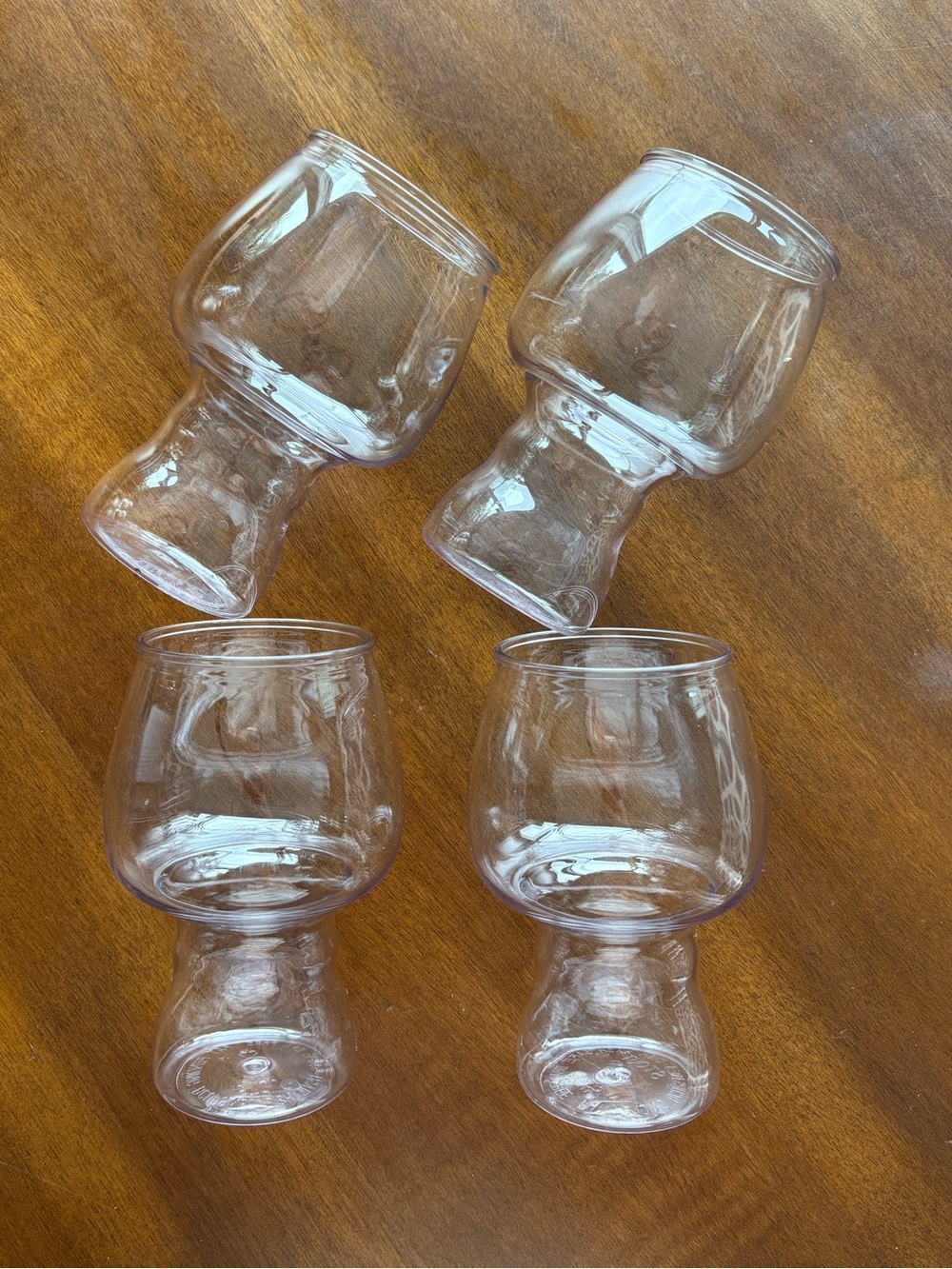 Clear Plastic Stout Glasses - Set of 4